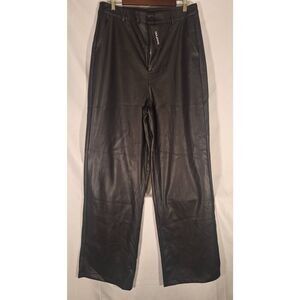 Boohoo Womens Relaxed Fit Tall Leather Trousers Size 12‎ NEW